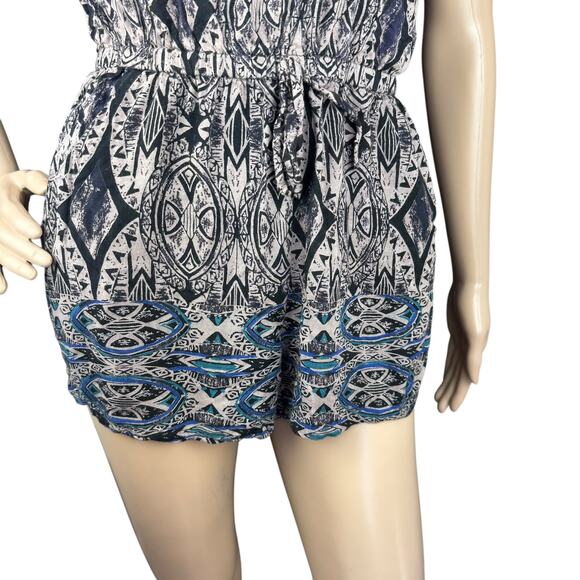 Forever 21 Women Tan Black Strapless Elastic Waist Romper Size S - Picture 5 of 9